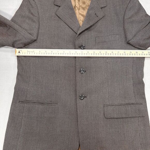 Pronto Uomo Blazer Men’s 40 Short Brown Preppy Business Casual Wool Silk Jacket - Picture 3 of 14